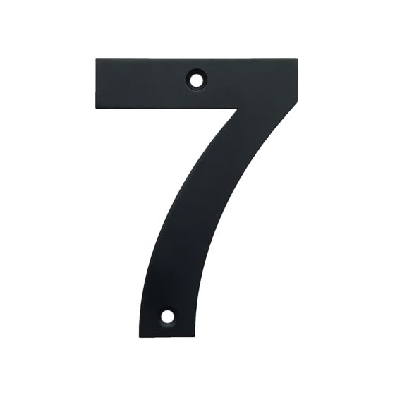 Rustic House Numbers - Number 7 - Matte Black Stainless Steel - Sold Individually