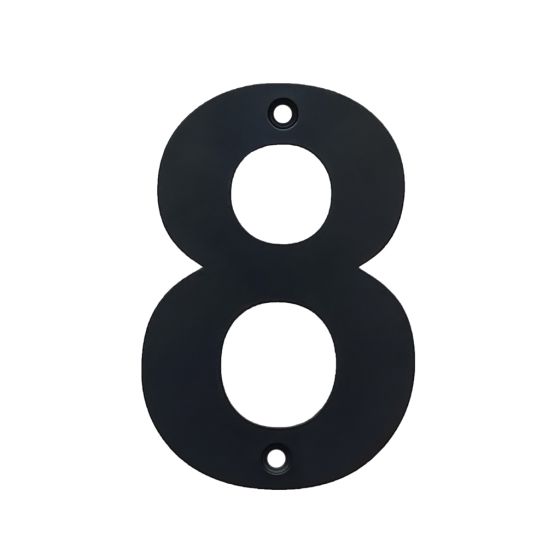 Rustic House Numbers - Number 8 - Matte Black Stainless Steel - Sold Individually