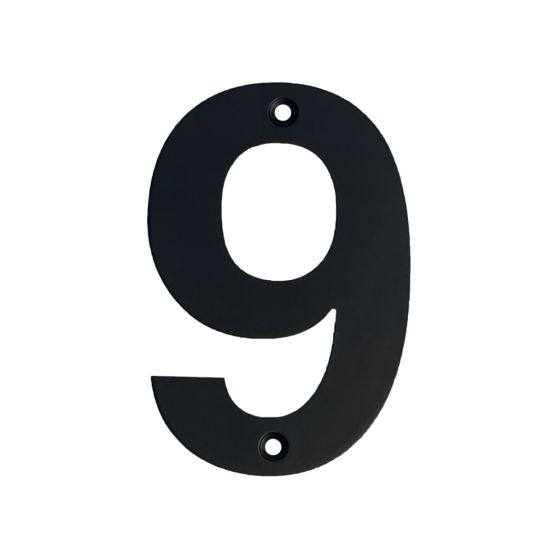 Rustic House Numbers - Number 9 - Matte Black Stainless Steel - Sold Individually