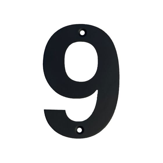 Rustic House Numbers - 0 through 9 - 4" Inch - Matte Black Stainless Steel - Sold Individually