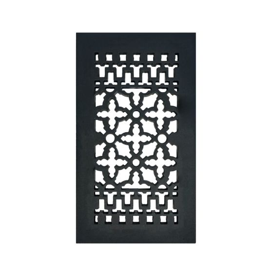 Rustic Registers Vent Covers - Cast Iron Grilles - Multiple Sizes Available - Matte Black Finish - Sold Individually