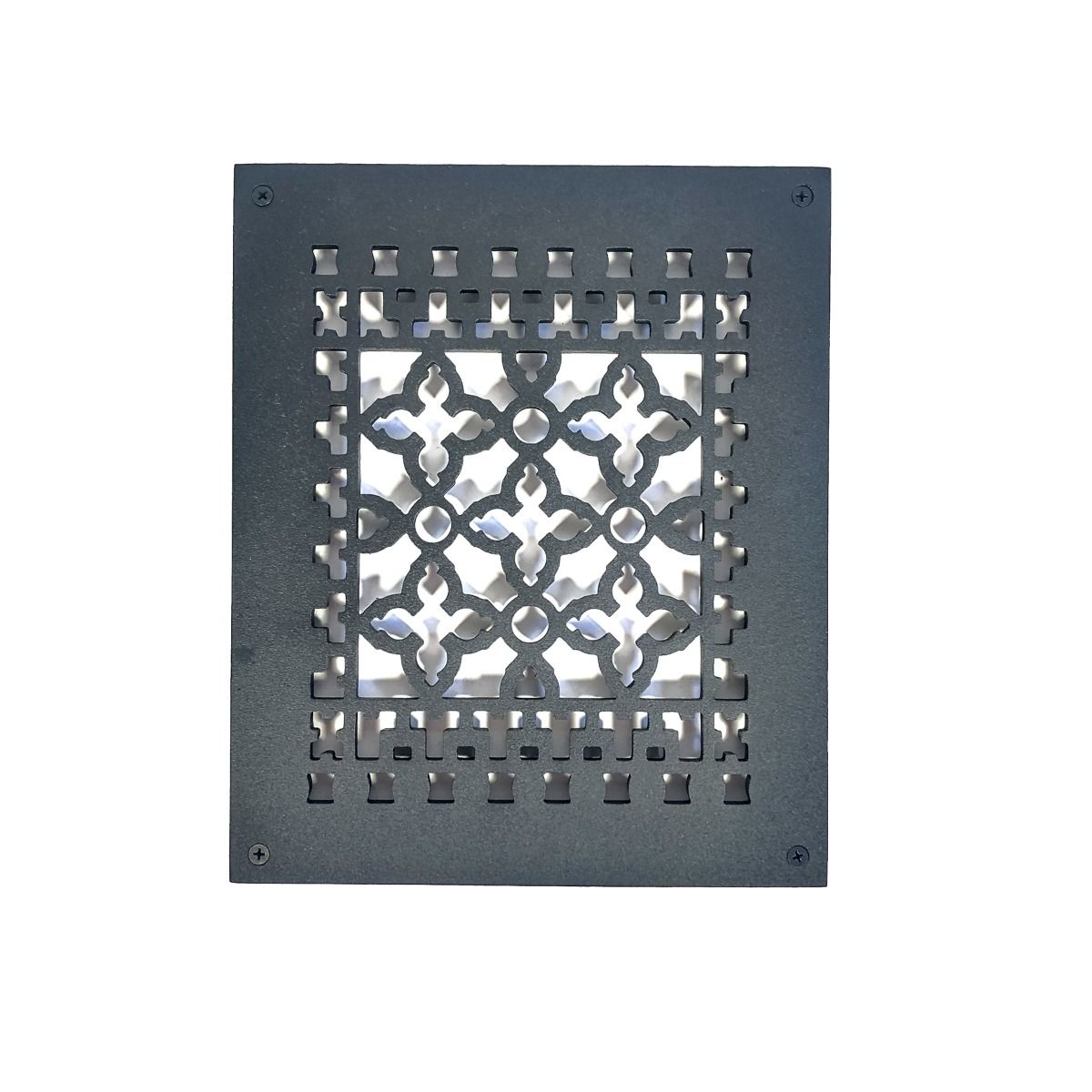 Rustic Registers Vent Covers - Cast Iron Grilles with Screw Holes - Multiple Sizes Available - Matte Black Finish - Sold Individually