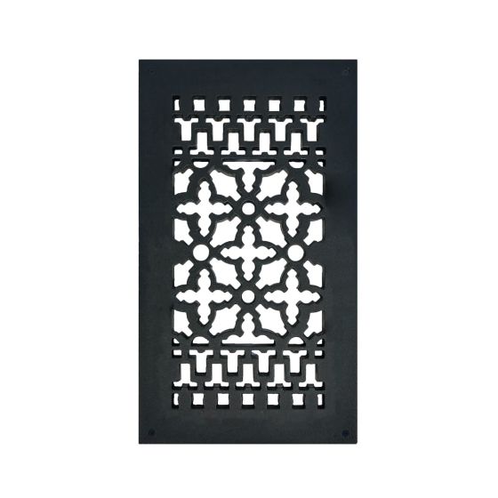 Rustic Registers Vent Covers - Cast Iron Grilles with Screw Holes - Multiple Sizes Available - Matte Black Finish - Sold Individually