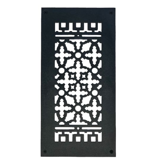 Rustic Registers Vent Covers - Cast Iron Grilles with Screw Holes - Multiple Sizes Available - Matte Black Finish - Sold Individually