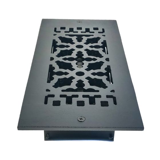 Rustic Registers Vent Covers - Cast Iron Register &amp; Grille with Screw Holes - Multiple Sizes Available - Matte Black Finish - Sold Individually