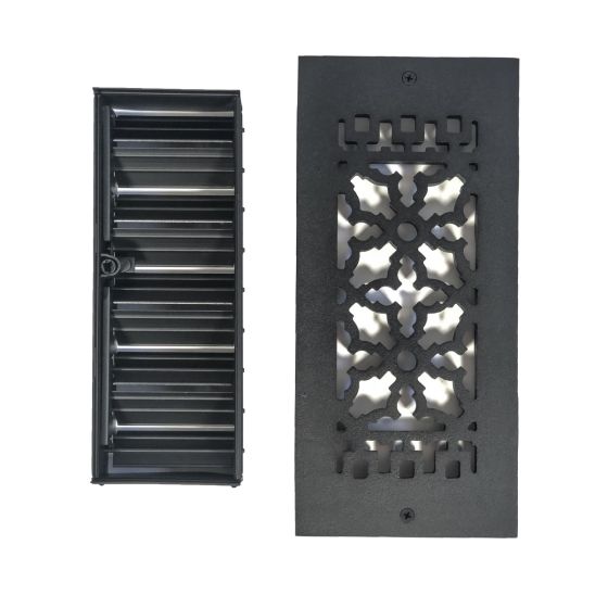 Rustic Registers Vent Covers - Cast Iron Register &amp; Grille with Screw Holes - Multiple Sizes Available - Matte Black Finish - Sold Individually