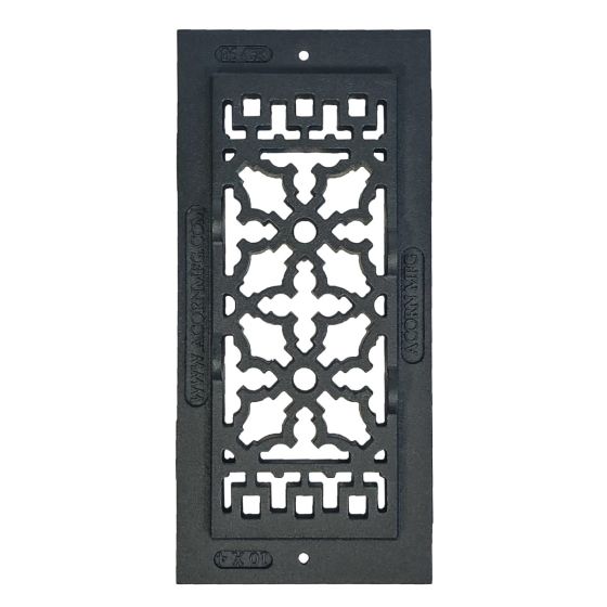 Rustic Registers Vent Covers - Cast Iron Register & Grille with Screw Holes - Multiple Sizes Available - Matte Black Finish - Sold Individually