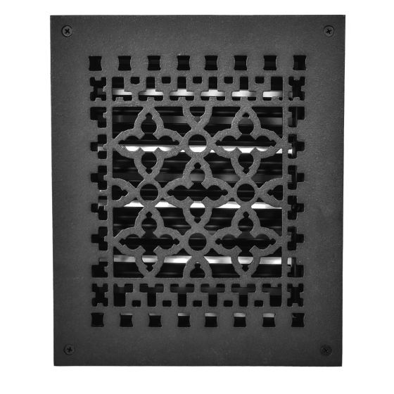 Rustic Registers Vent Covers - Cast Iron Register &amp; Grille with Screw Holes - Multiple Sizes Available - Matte Black Finish - Sold Individually