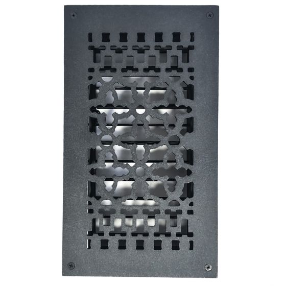 Rustic Registers Vent Covers - Cast Iron Register &amp; Grille with Screw Holes - Multiple Sizes Available - Matte Black Finish - Sold Individually