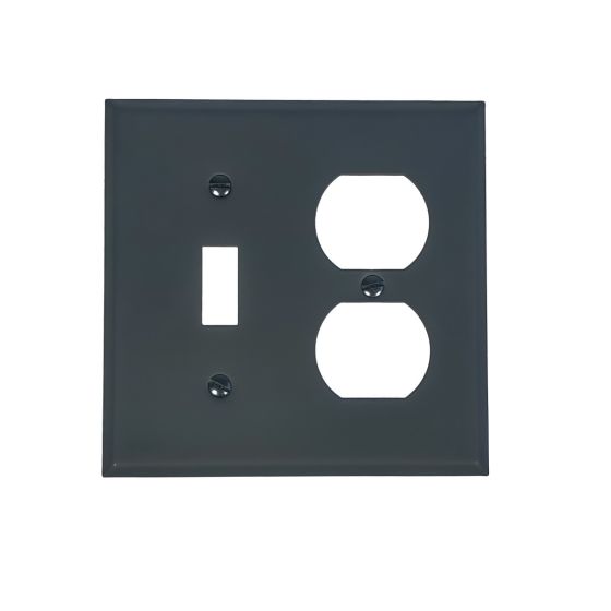 Rustic Switchplates - 1 Toggle 1 Duplex Wall Plate - Matte Black Finish - Sold Individually