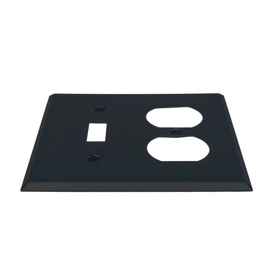 Rustic Switchplates - 1 Toggle 1 Duplex Wall Plate - Matte Black Finish - Sold Individually