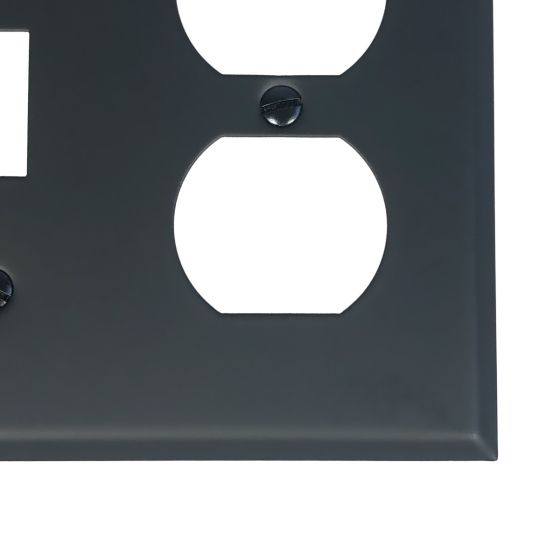 Rustic Switchplates - 1 Toggle 1 Duplex Wall Plate - Matte Black Finish - Sold Individually