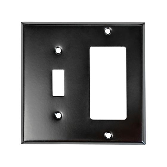 Rustic Switchplates - 1 Toggle 1 Ground Fault Wall Plate - Matte Black Finish - Sold Individually