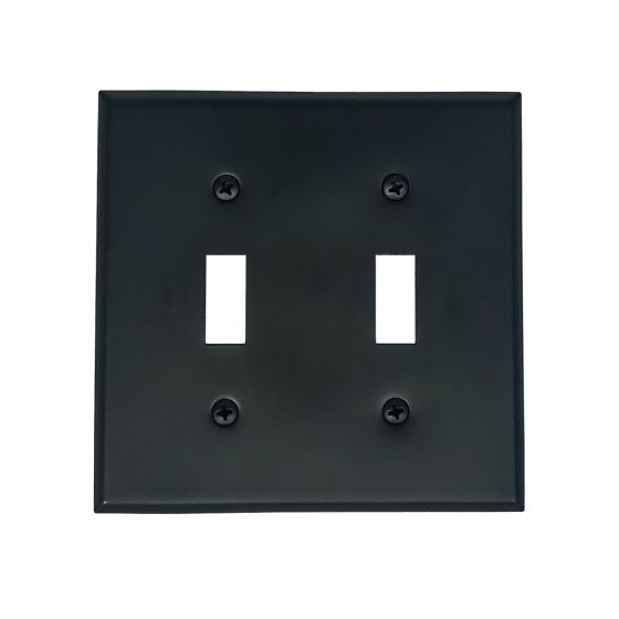 Rustic Switchplates - 2 Toggle Wall Plate - Matte Black Finish - Sold Individually