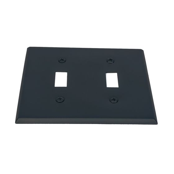 Rustic Switchplates - 2 Toggle Wall Plate - Matte Black Finish - Sold Individually