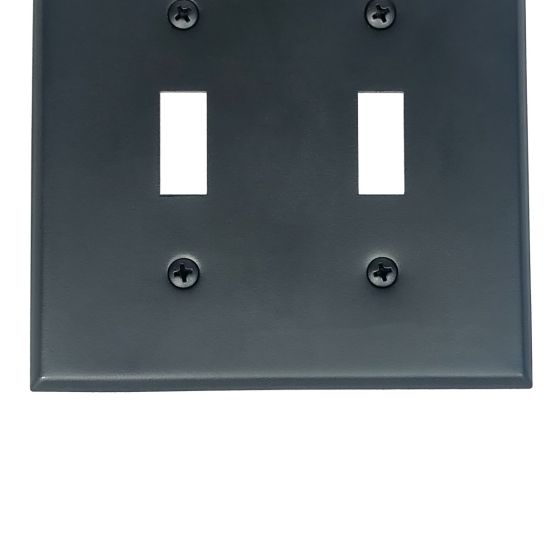 Rustic Switchplates - 2 Toggle Wall Plate - Matte Black Finish - Sold Individually