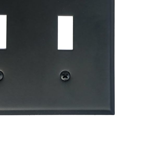 Rustic Switchplates - 3 Toggle Wall Plate - Matte Black Finish - Sold Individually