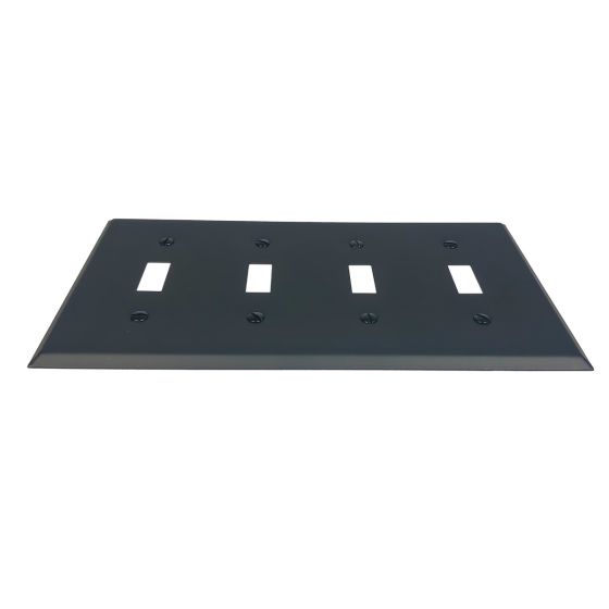 Rustic Switchplates - 4 Toggle Wall Plate - Matte Black Finish - Sold Individually