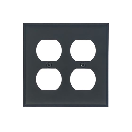 Rustic Switchplates - Double Duplex Receptacle Wall Plate - Matte Black Finish - Sold Individually