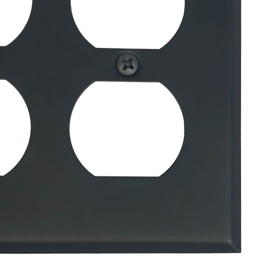 Rustic Switchplates - Double Duplex Receptacle Wall Plate - Matte Black Finish - Sold Individually