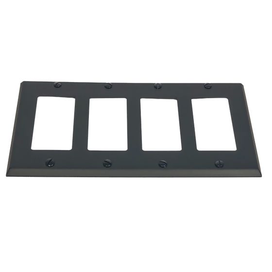 Rustic Switchplates - Quadruple Ground Fault Wall Plate - Matte Black Finish - Sold Individually