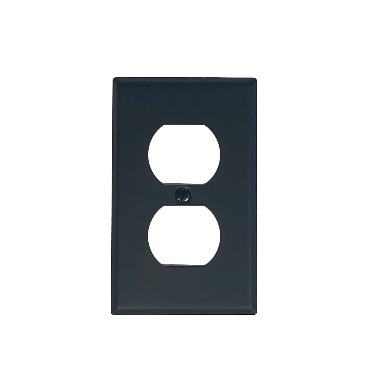 Rustic Switchplates - Single Duplex Receptacle Wall Plate - Matte Black Finish - Sold Individually