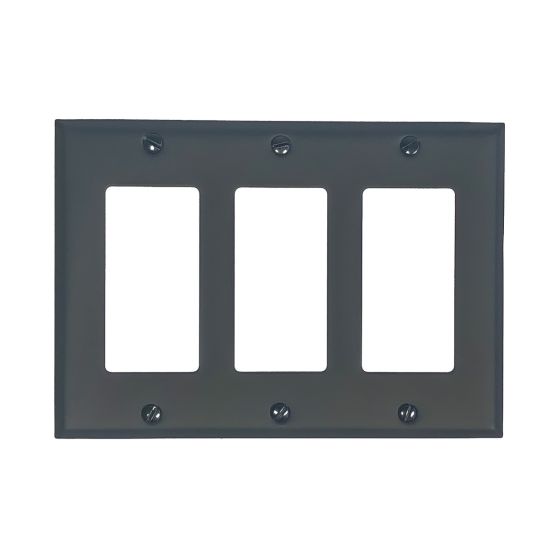 Rustic Switchplates - Triple Ground Fault Wall Plate - Matte Black Finish - Sold Individually