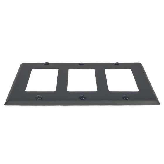 Rustic Switchplates - Triple Ground Fault Wall Plate - Matte Black Finish - Sold Individually