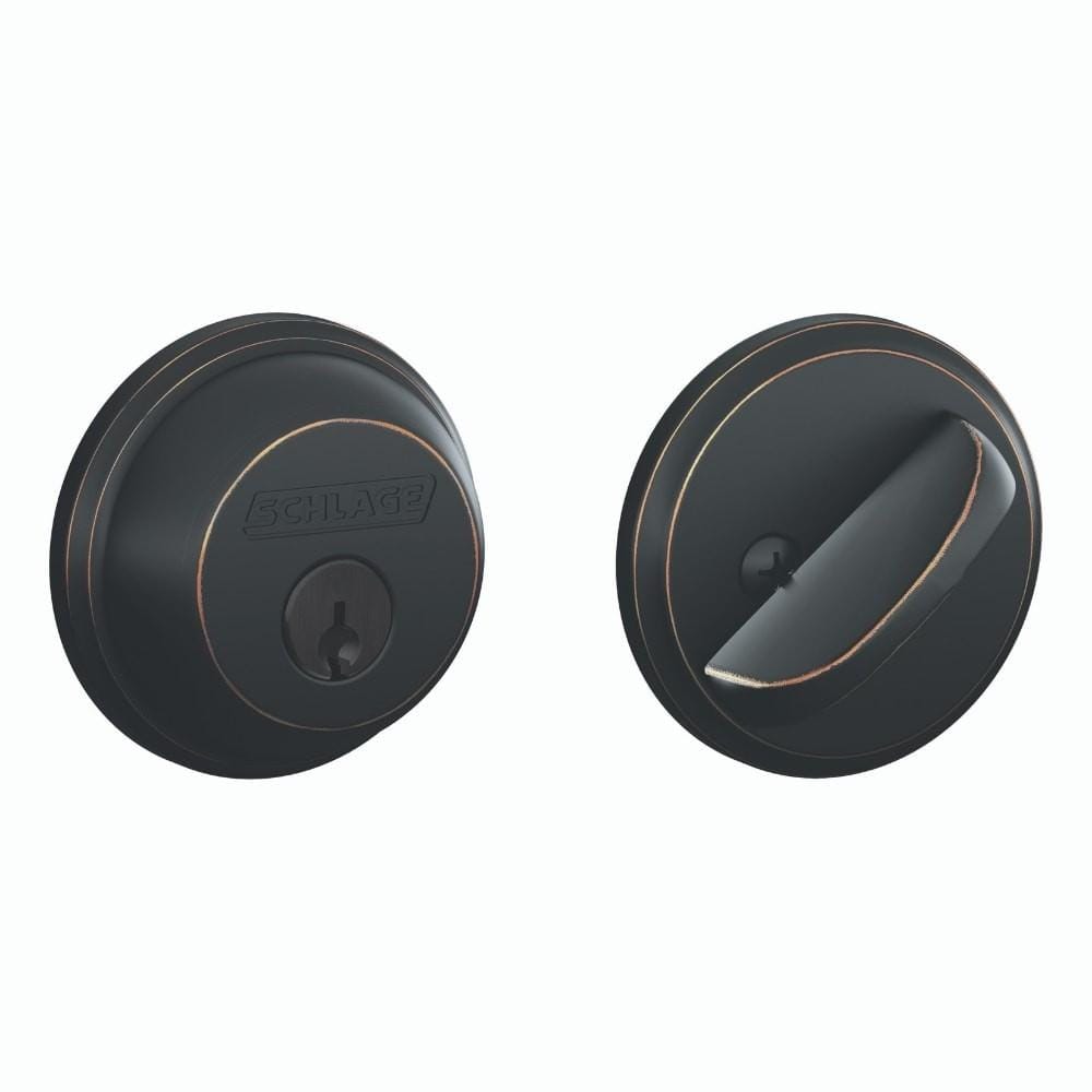Schlage Residential Deadbolt - Single Cylinder - Aged Bronze Finish - Sold Individually