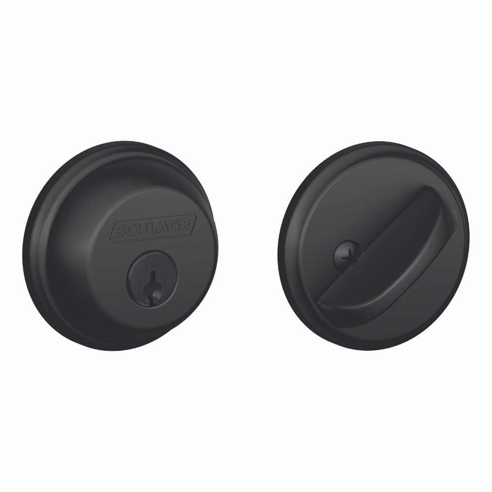 Schlage Residential Deadbolt - Single Cylinder - Matte Black Finish - Sold Individually