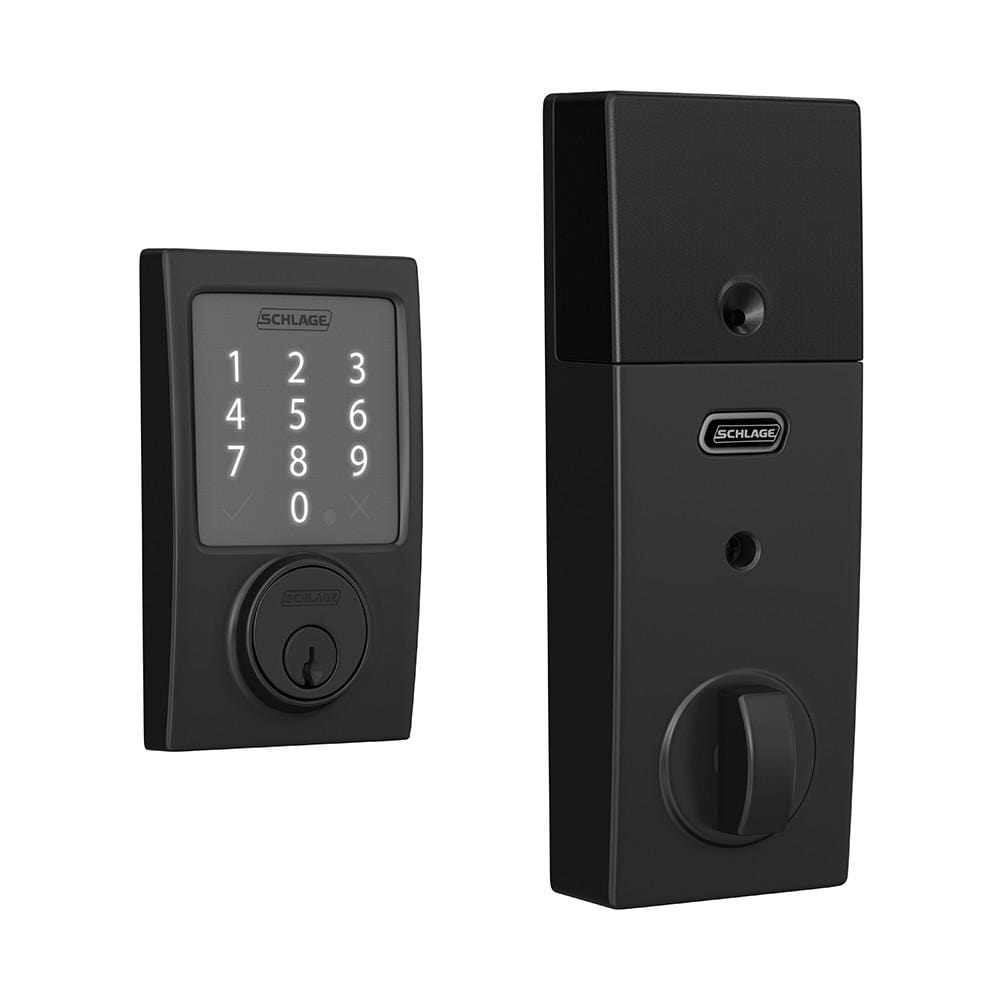 Schlage Residential Sense Smart Touchpad Deadbolt Lockset - Century Style - Matte Black Finish - Sold Individually