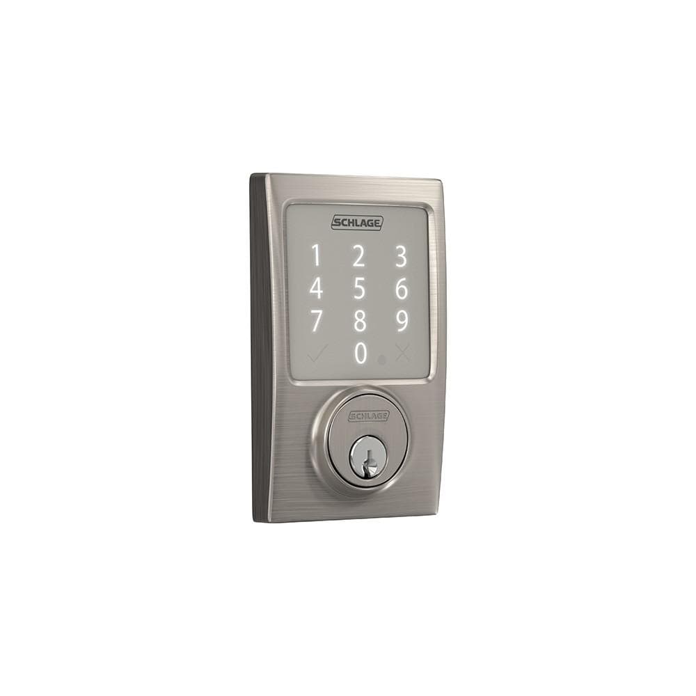 Schlage Residential Sense Smart Touchpad Deadbolt Lockset - Century Style - Satin Nickel Finish - Sold Individually
