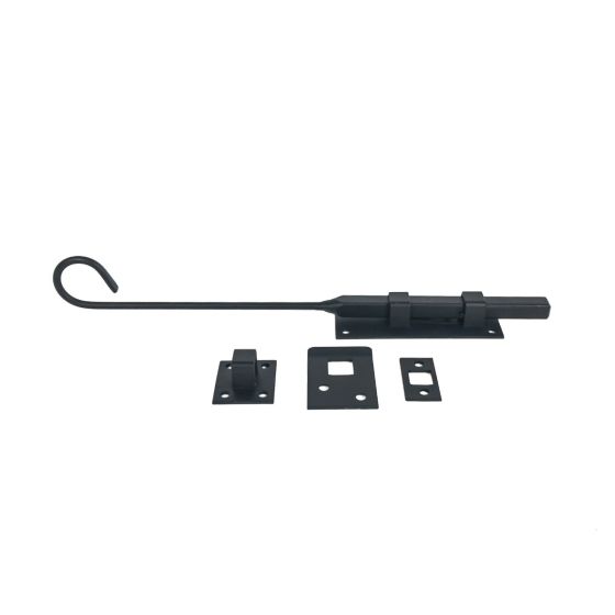 Shutter Latches - Forged Iron Cane Bolt Latch - Multiple Sizes Available - Matte Black Finish - Sold Individually