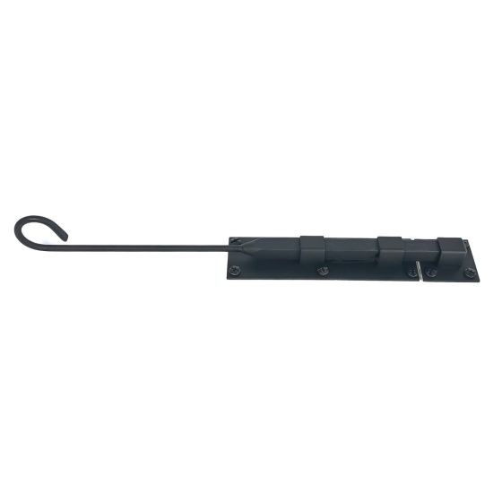 Shutter Latches - Forged Iron Cane Bolt Latch - Multiple Sizes Available - Matte Black Finish - Sold Individually