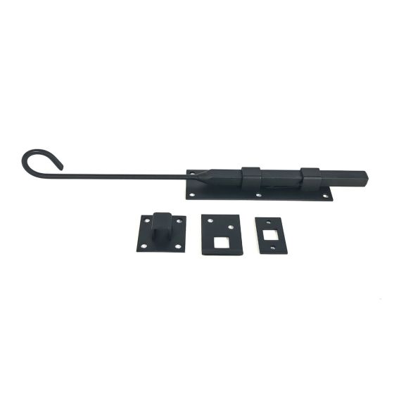 Shutter Latches - Forged Iron Cane Bolt Latch - Multiple Sizes Available - Matte Black Finish - Sold Individually