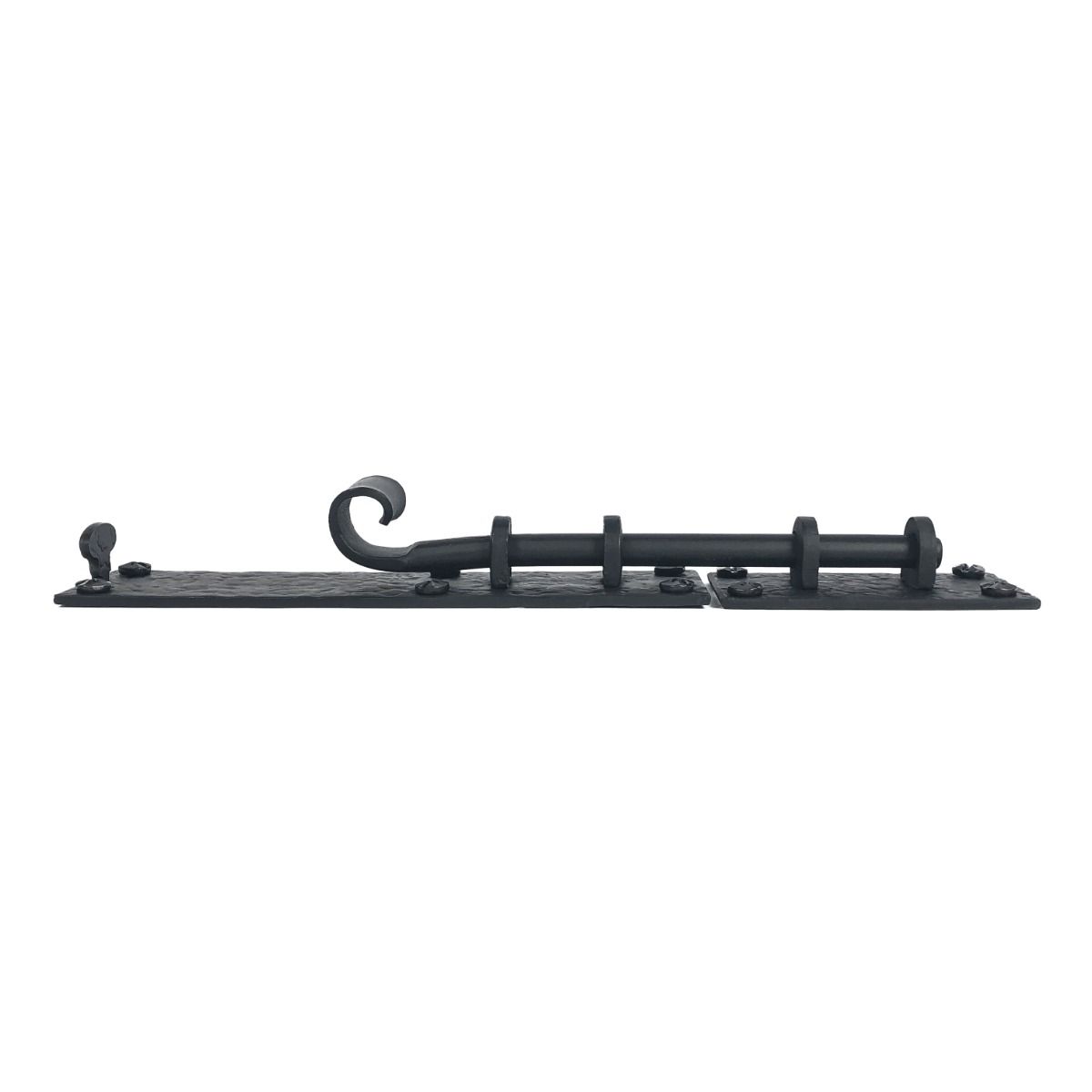 Shutter Latches - Forged Iron Curled Gate & Shutter Slide Bolt - 6" Inch - Matte Black Finish - Sold Individually