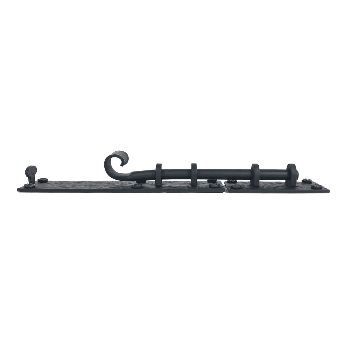 Shutter Latches - Forged Iron Curled Gate &amp; Shutter Slide Bolt - 6&quot; Inch - Matte Black Finish - Sold Individually