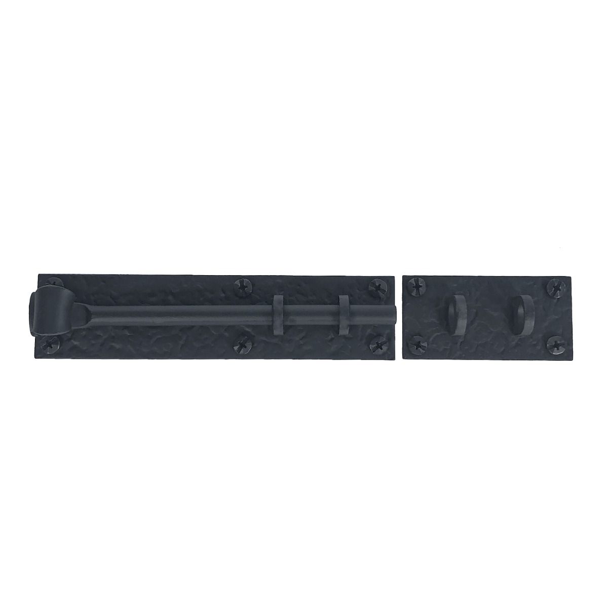 Shutter Latches - Forged Iron Curled Gate &amp; Shutter Slide Bolt - 6&quot; Inch - Matte Black Finish - Sold Individually