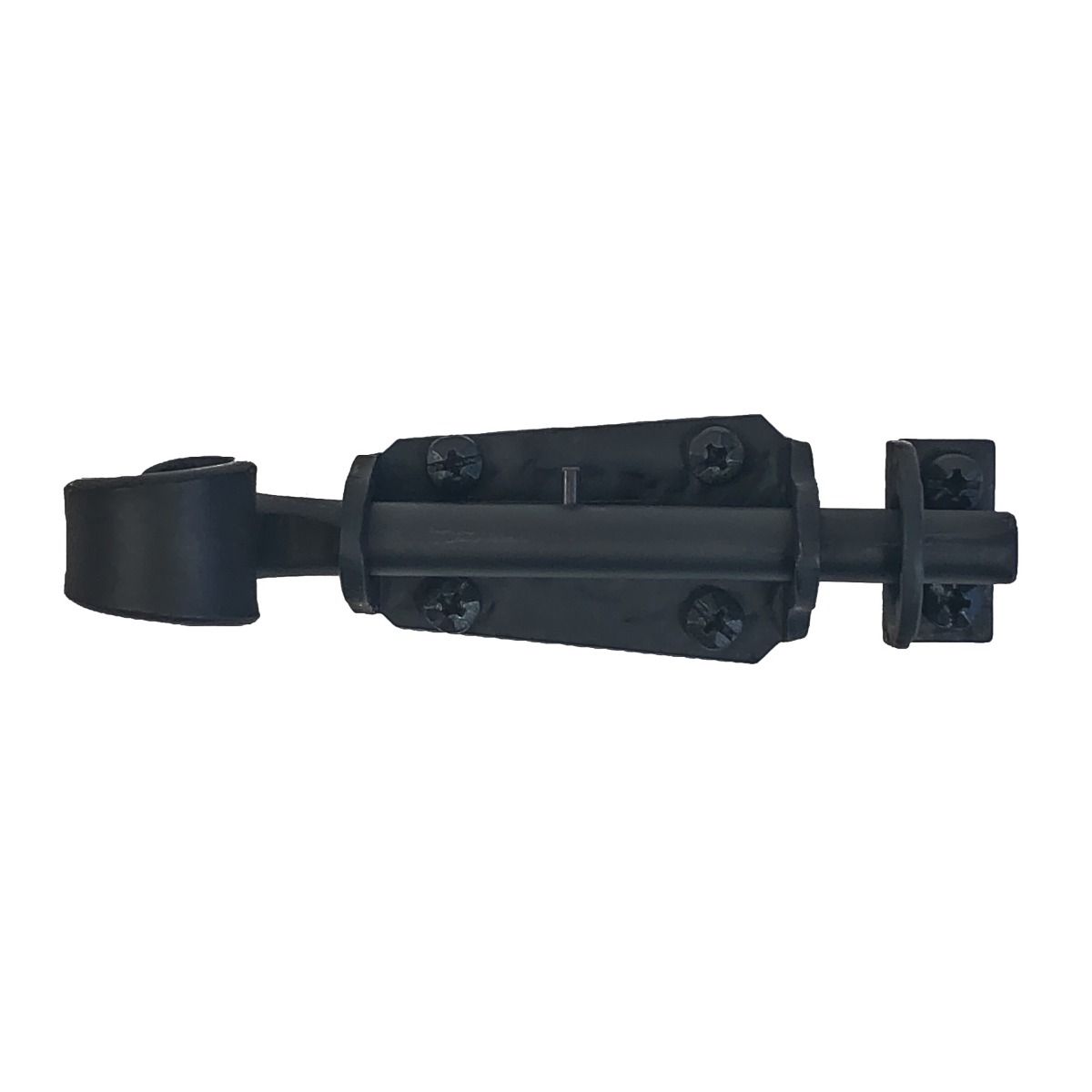 Shutter Latches - Forged Iron Curled Round Slide Bolt - Multiple Sizes Available - Matte Black Finish - Sold Individually