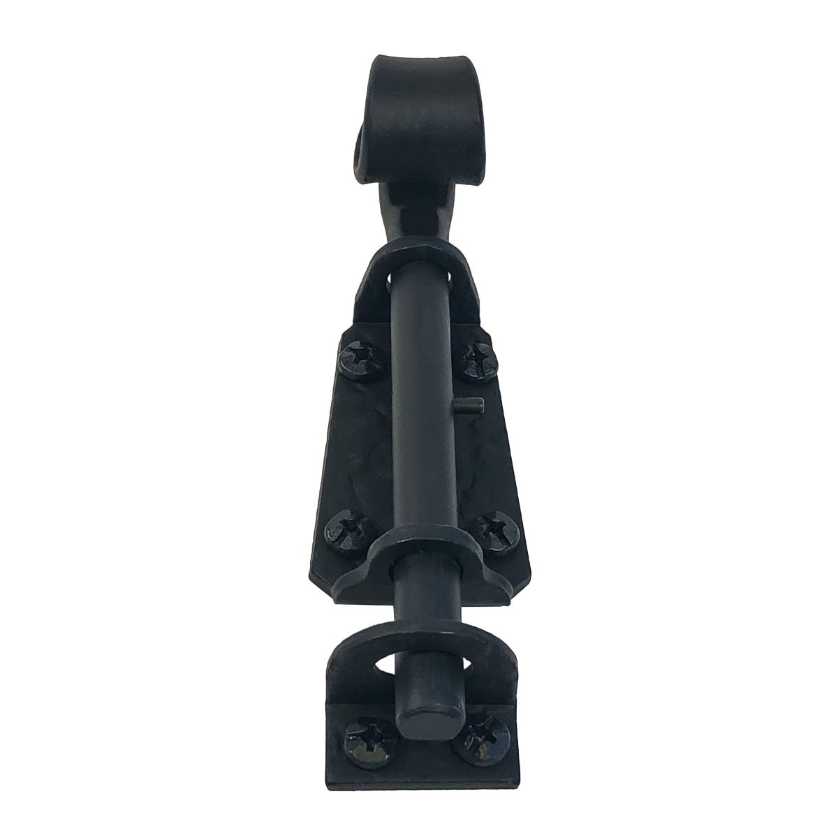 Shutter Latches - Forged Iron Curled Round Slide Bolt - Multiple Sizes Available - Matte Black Finish - Sold Individually