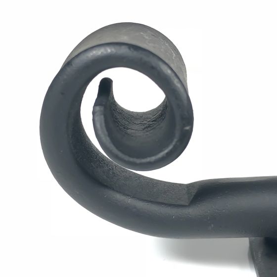 Shutter Latches - Forged Iron Curled Round Slide Bolt - Multiple Sizes Available - Matte Black Finish - Sold Individually