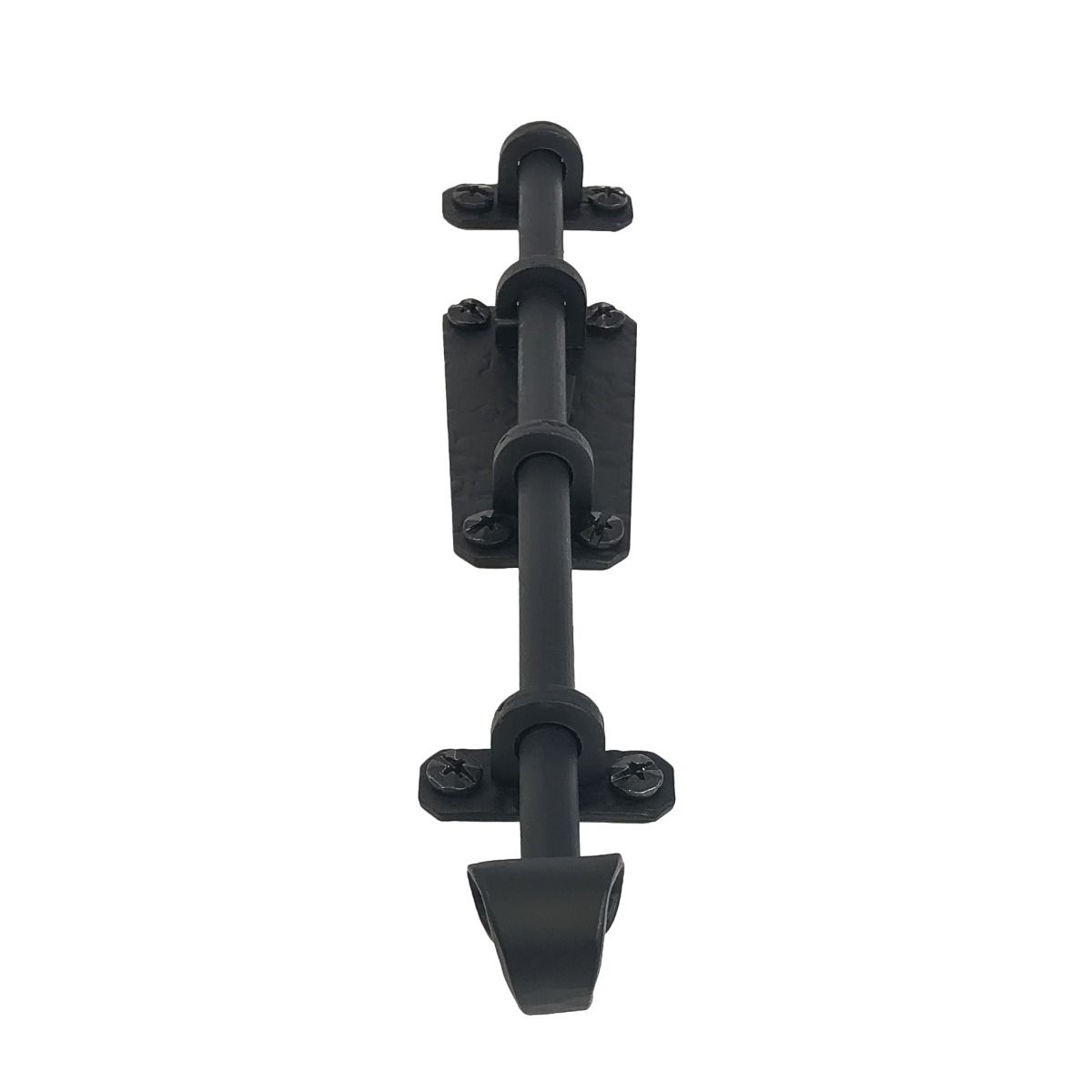 Shutter Latches - Forged Iron Curled Round Slide Bolt - Multiple Sizes Available - Matte Black Finish - Sold Individually