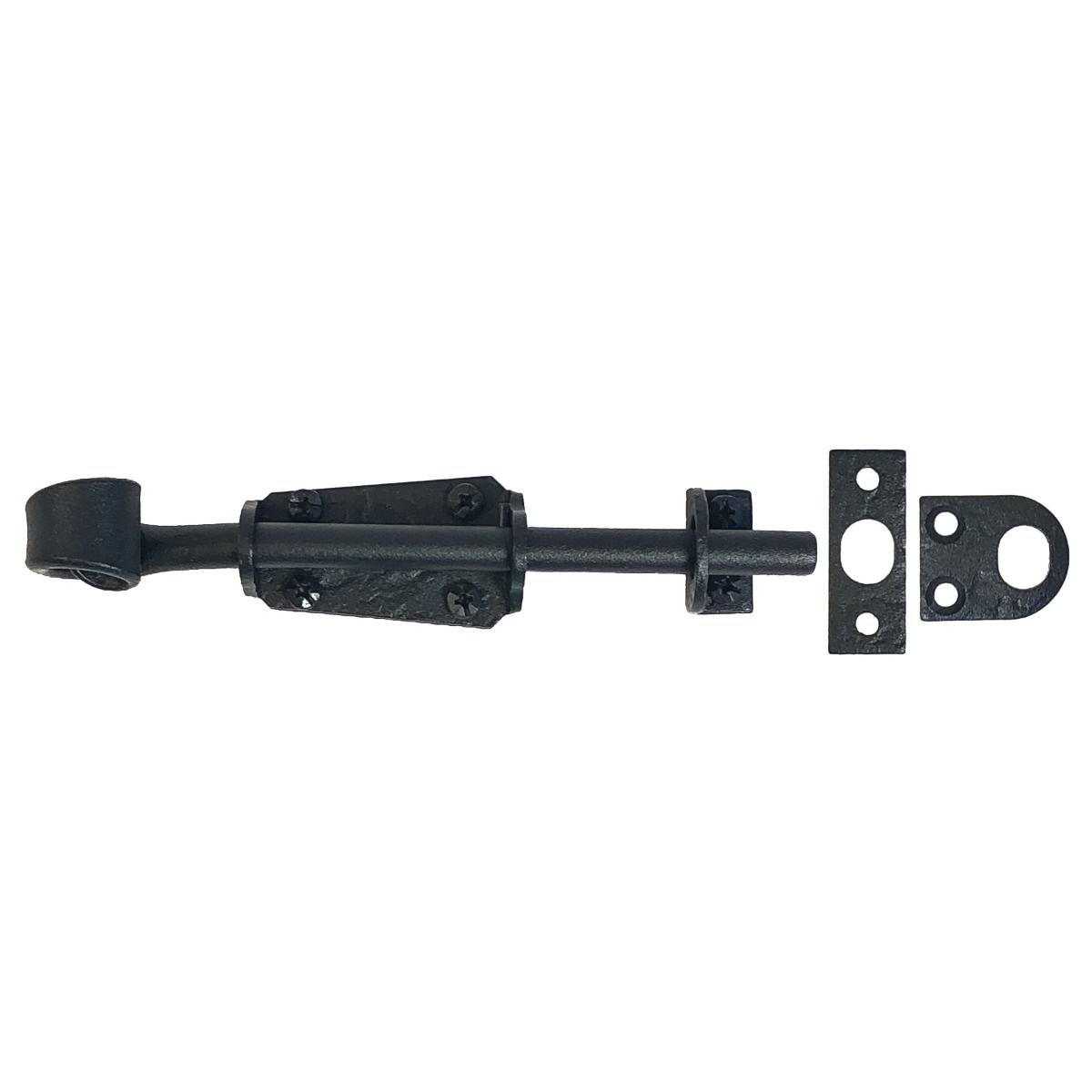 Shutter Latches - Forged Iron Gate Slide Bolt - 6" Inch - Matte Black Finish - Sold Individually