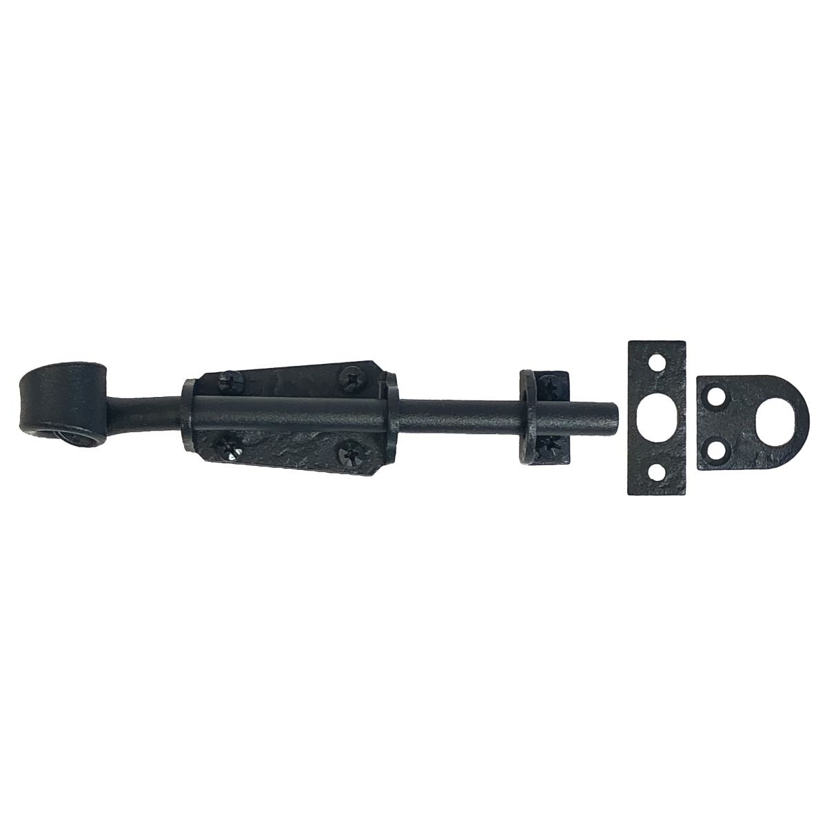 Shutter Latches - Forged Iron Gate Slide Bolt - 6&quot; Inch - Matte Black Finish - Sold Individually