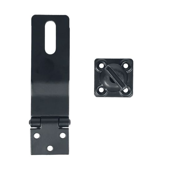 Shutter Latches - Safety Hasp With Swivel - 4-1/4" Inch - Matte Black Finish - Sold Individually