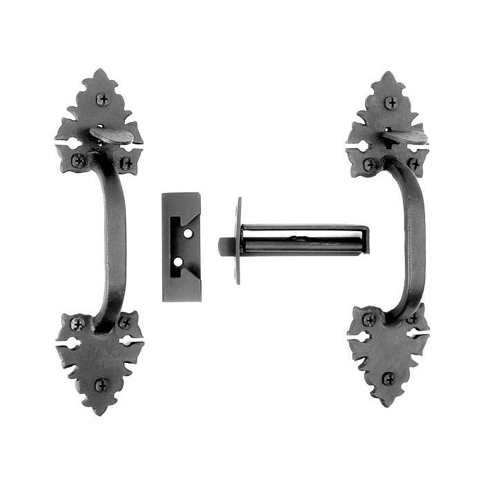 Small Double Warwick Double Handle Drop Latch Set - Matte Black Finish - Sold as Set