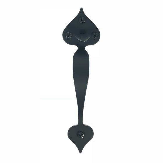 Smooth Heart Thumb Latch Set - Matte Black Finish - Sold as Set
