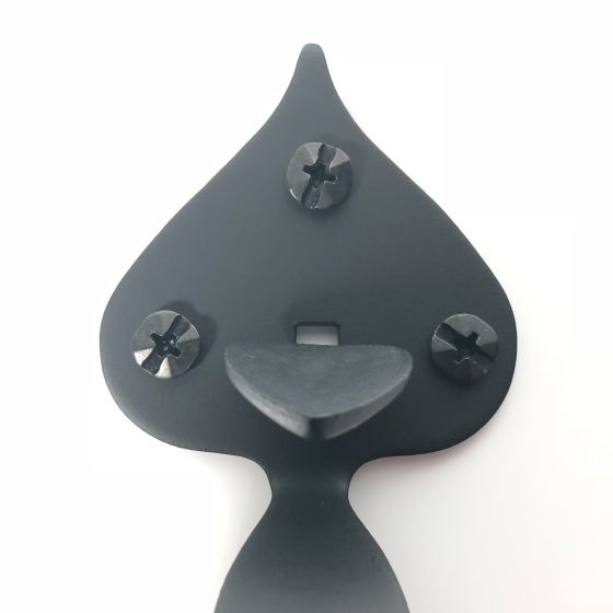 Smooth Heart Thumb Latch Set - Matte Black Finish - Sold as Set