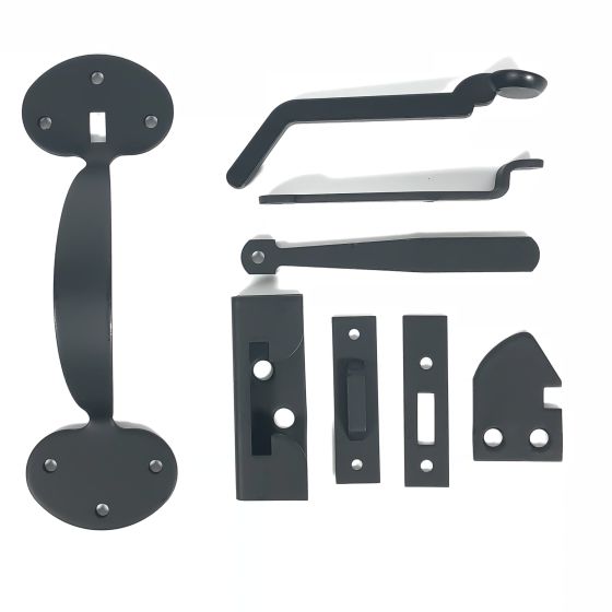 Smooth Bean Thumb Latch Set - Matte Black Finish - Sold as Set