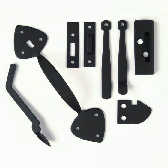 Smooth Spade Thumb Latch Set - Matte Black Finish - Sold as Set